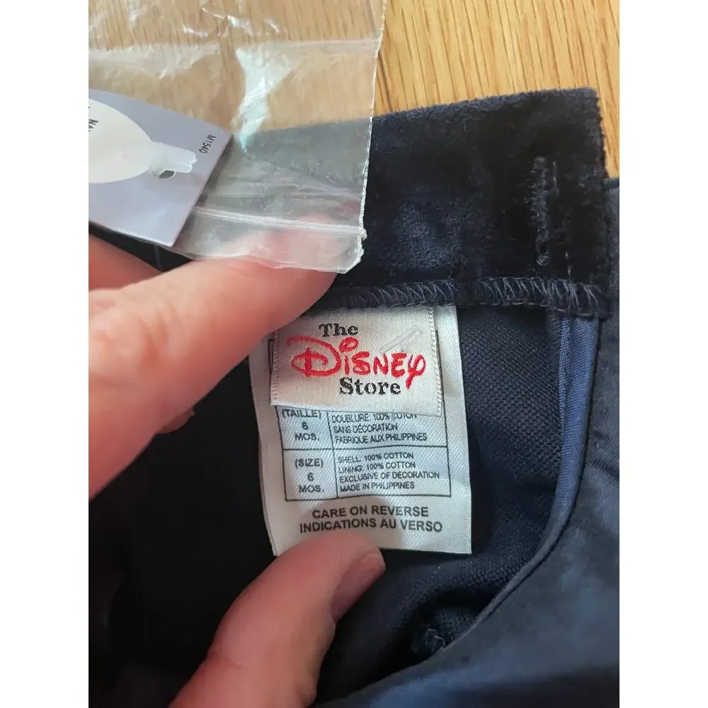 NWT Disney Smocked Velvet Minnie Embroidered Girl’s Dress, 6 Months Disney Store